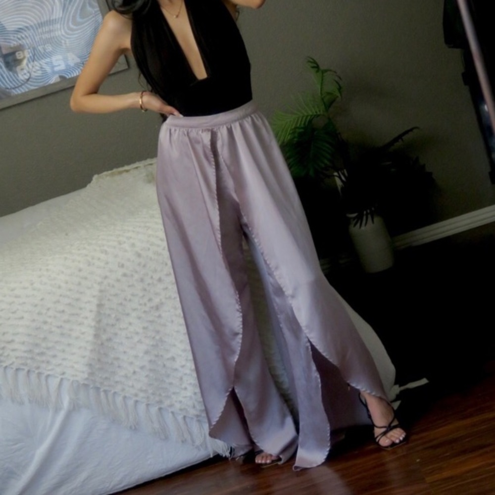 Silver Satin Pant